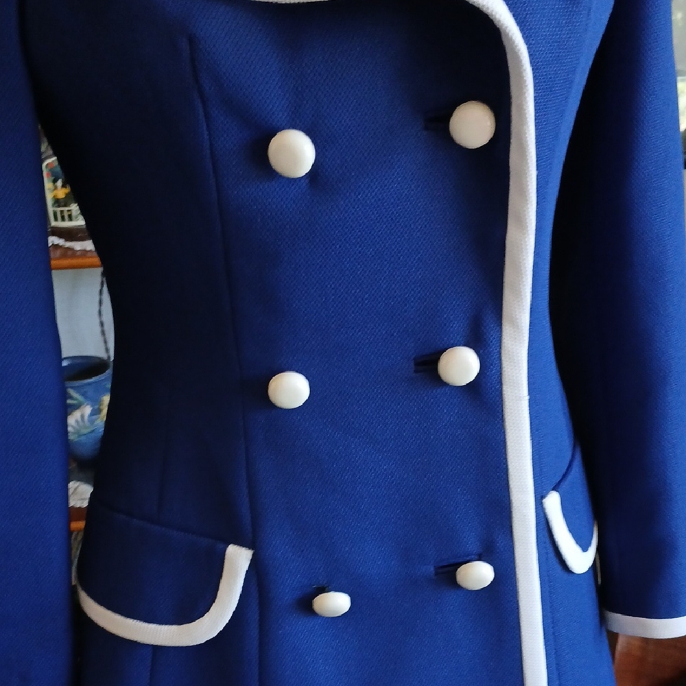 Lilli Ann Vinage 1960s Blue and white dress and jacket sets size S - Picture 2 of 13